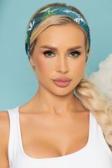 ПР9 LT Collection Повязка на голову зелёный, принт: монстера