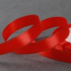 1902794 Лента атласная «Золотые нити», 15 мм × 23 ± 1 м, цвет красный №026