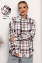 Б14253-30М LT Collection Рубашка Фиолетово-бежевый