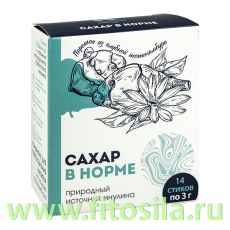 Инулиновый концентрат Сахар в норме 14 стиков по 3 г, в инд. уп. 