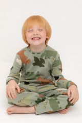 CROCKID Пижама К 1552 оливковый хаки, динопарк