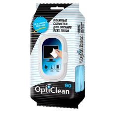 744298 Влажные салфетки OptiClean, для экранов, 90 шт