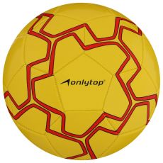 Футбольный мяч ONLYTOP, машинная сшивка, 32 панели, р. 5, PVC, резиновая камера, жёлтый
