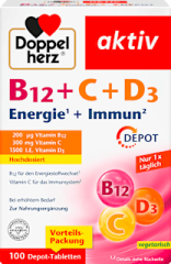 B12 + C + D3 Энергия + Иммунитет Таблетки 100 шт, 110 г