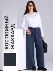 545486 Апрель Брюки твид ярко-синий