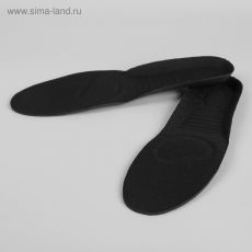 819783 Стельки для обуви, универсальные, спортивные, 34-46 р-р, пара, цвет чёрный уценка