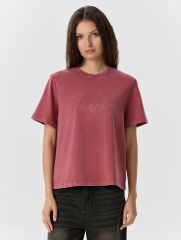 549090 MARK FORMELLE Джемпер терракотовый acid wash +печать
