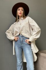 472259 RISE Рубашка Молочный, коричневый