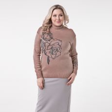 Джемпер, вязаный, капучино