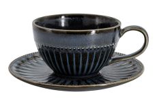 Пара чайная, 1 перс, 2 пр, 250 мл, фарфор P, черно-синяя, в крапинку, Black Kitchen, 62763