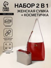 Сумка женская TEXTURA на винтовом замке, 24×11×24 см, бордовая