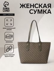 Сумка женская тоут на молнии, 30×11×25 см, зелёная