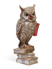 Фигурка гипс «Сова на книгах» коричневая, 14×6×6 см