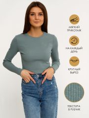 224858 Апрель Лонгслив серо-зеленый