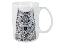 Кружка, 500 мл, фарфор N, белая, Волк, Wild, 63357